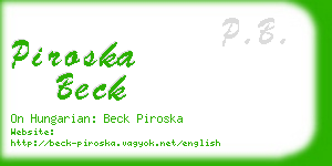 piroska beck business card